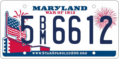 MD license plate 5BM6612