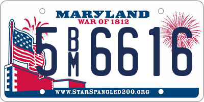 MD license plate 5BM6616