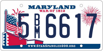 MD license plate 5BM6617