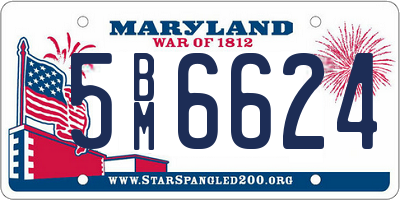 MD license plate 5BM6624