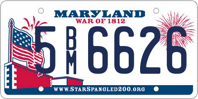 MD license plate 5BM6626