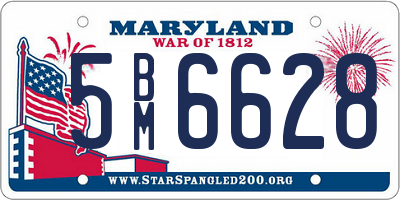 MD license plate 5BM6628