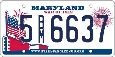MD license plate 5BM6637