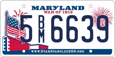 MD license plate 5BM6639
