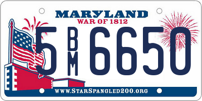 MD license plate 5BM6650