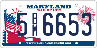 MD license plate 5BM6653
