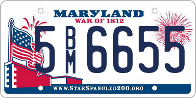MD license plate 5BM6655