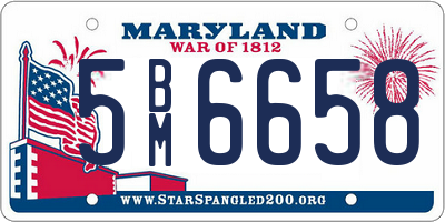 MD license plate 5BM6658