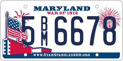 MD license plate 5BM6678