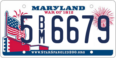 MD license plate 5BM6679