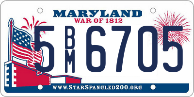 MD license plate 5BM6705