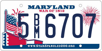 MD license plate 5BM6707