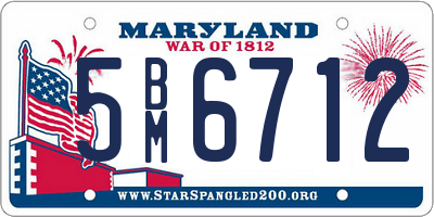 MD license plate 5BM6712