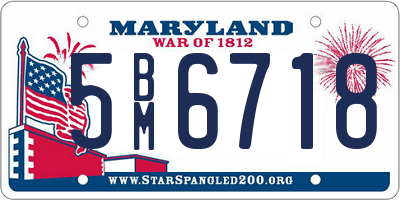 MD license plate 5BM6718