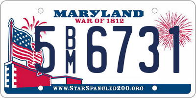 MD license plate 5BM6731