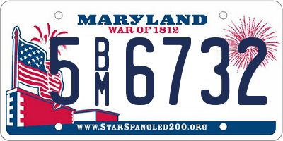 MD license plate 5BM6732