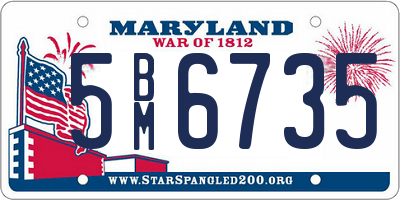 MD license plate 5BM6735