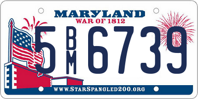 MD license plate 5BM6739