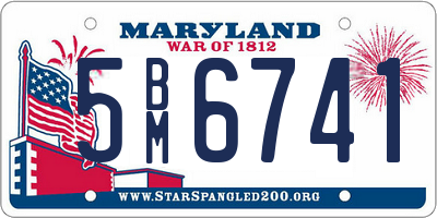 MD license plate 5BM6741