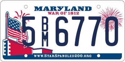 MD license plate 5BM6770