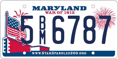 MD license plate 5BM6787