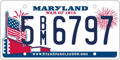 MD license plate 5BM6797