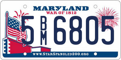 MD license plate 5BM6805