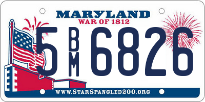 MD license plate 5BM6826