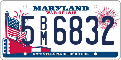 MD license plate 5BM6832