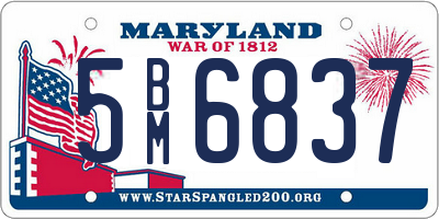 MD license plate 5BM6837