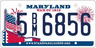 MD license plate 5BM6856