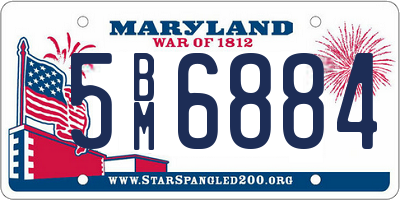 MD license plate 5BM6884