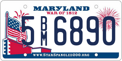 MD license plate 5BM6890