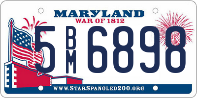 MD license plate 5BM6898