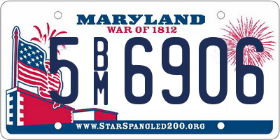 MD license plate 5BM6906