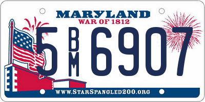 MD license plate 5BM6907