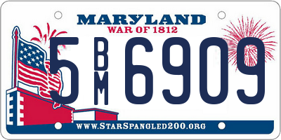 MD license plate 5BM6909