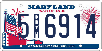 MD license plate 5BM6914