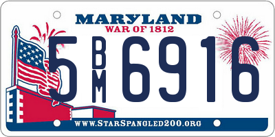 MD license plate 5BM6916