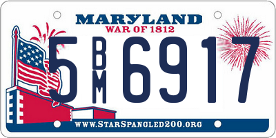 MD license plate 5BM6917