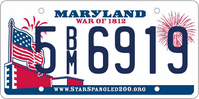 MD license plate 5BM6919