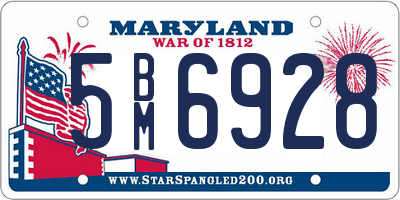 MD license plate 5BM6928