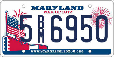 MD license plate 5BM6950
