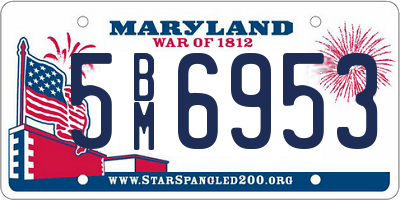MD license plate 5BM6953