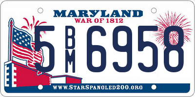 MD license plate 5BM6958