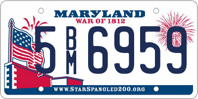 MD license plate 5BM6959