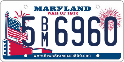 MD license plate 5BM6960