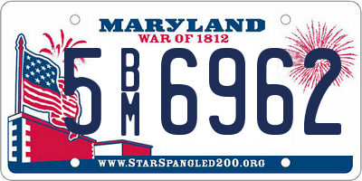 MD license plate 5BM6962
