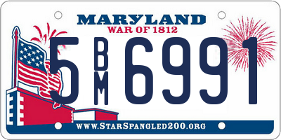 MD license plate 5BM6991