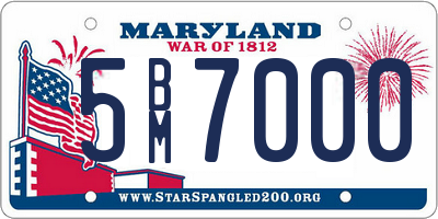 MD license plate 5BM7000